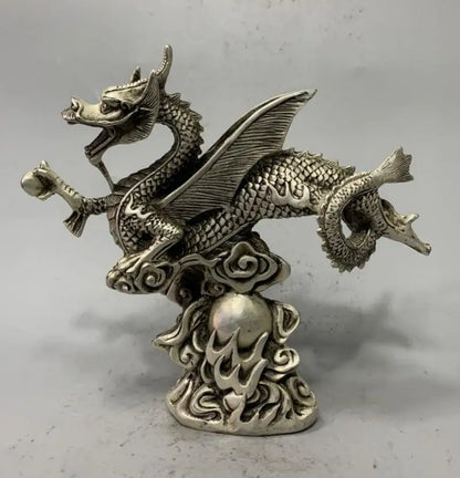 China White copper fly dragon crafts statue