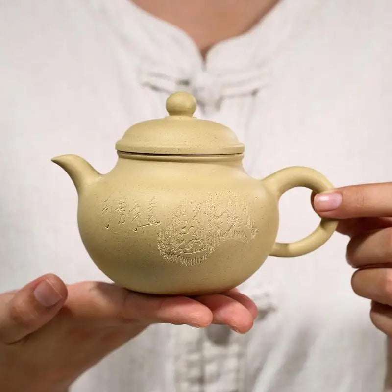 Benshan Green Mud Autumn Kettle Zisha Teapot Yixing Handmade Pot Kung-fu Teaware  Purple Clay Drinkware For Puer Green Black