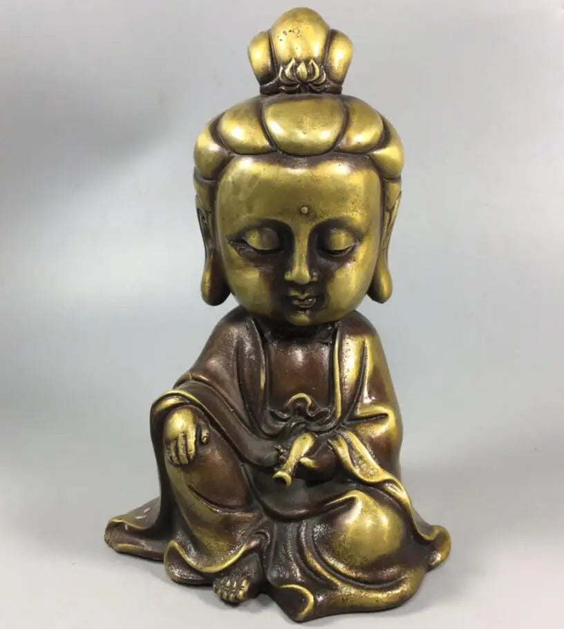 China brass Guanyin Buddha crafts statue