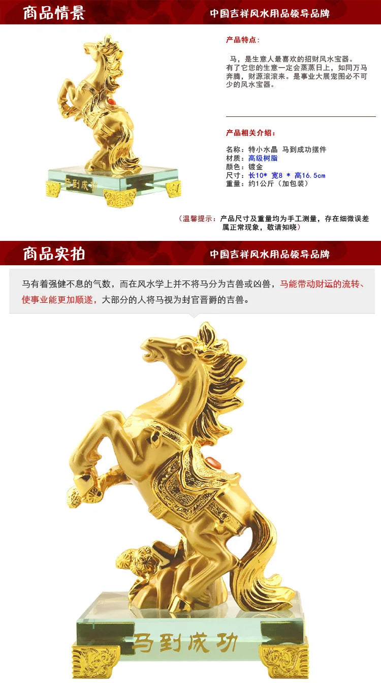 Lucky Horse Ornaments Are Successful Living Room Home Decorations Office Resin Crafts Feng Shui Horse Ornaments.