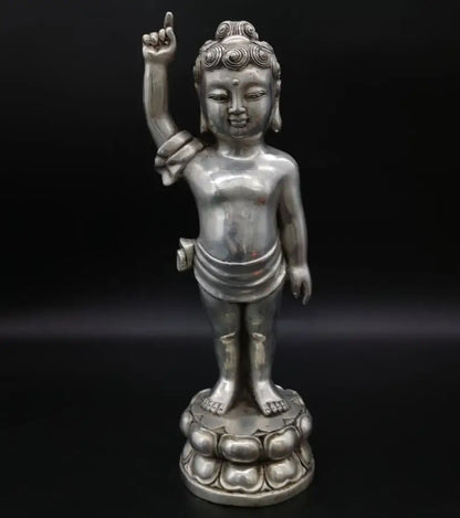 China White copper archaize Buddha crafts statue