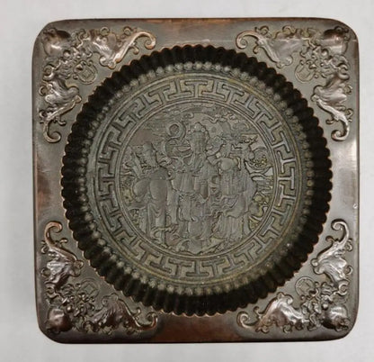 China archaize brass ashtray small crafts statue