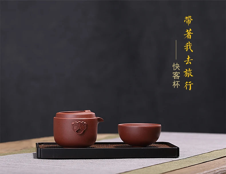 A pot of a cup of yixing purple sand cup single crack cup kung fu office travel cup tea masters cup