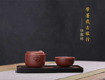 A pot of a cup of yixing purple sand cup single crack cup kung fu office travel cup tea masters cup