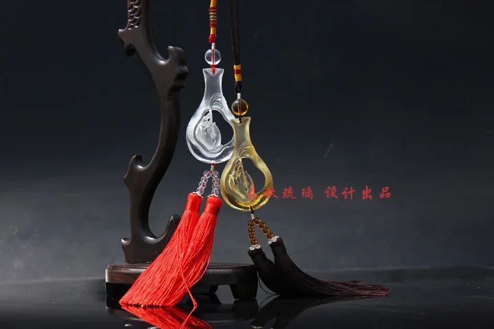 Coloured glaze bottle Bergamot Buddhist supplies Coloured glaze car ornaments Car pendant Custom gift