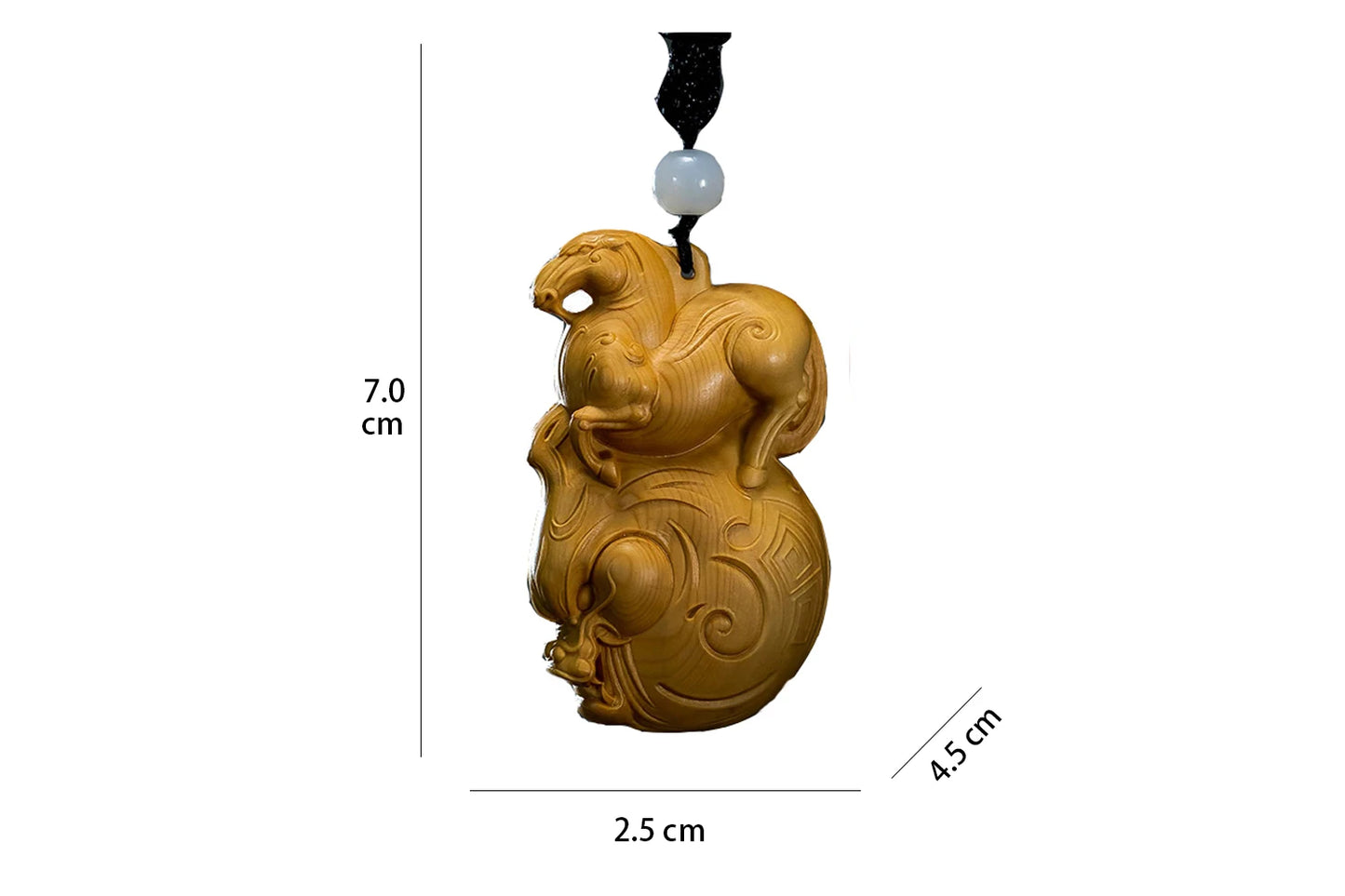Boxwood 7 cm animal dragon horse spirit mascot sculpture collection home crafts car decoration animal small pendant