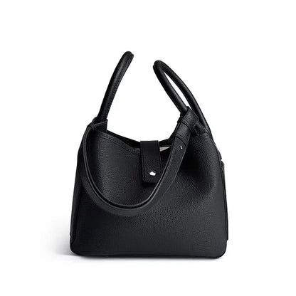 Head layer cowhide design Genuine Leather Luxury women's hand temperament soft leather bucket bag portable pockets