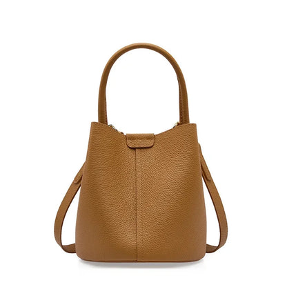 Head layer cowhide genuine leather new style women's crossbody senior designer feel handbag, bucket