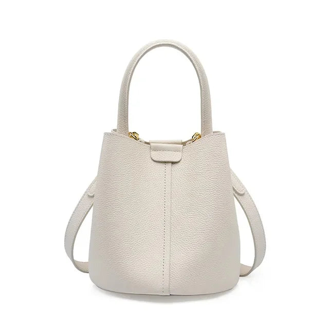 Head layer cowhide genuine leather new style women's crossbody senior designer feel handbag, bucket