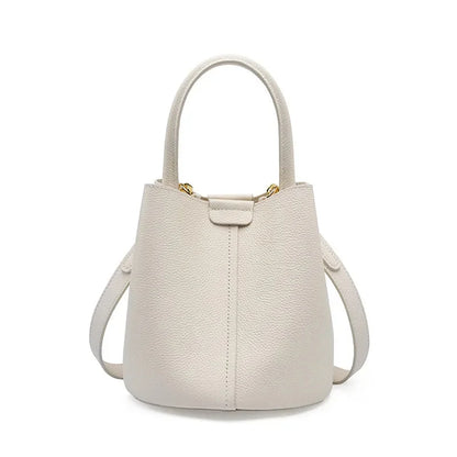 Head layer cowhide genuine leather new style women's crossbody senior designer feel handbag, bucket