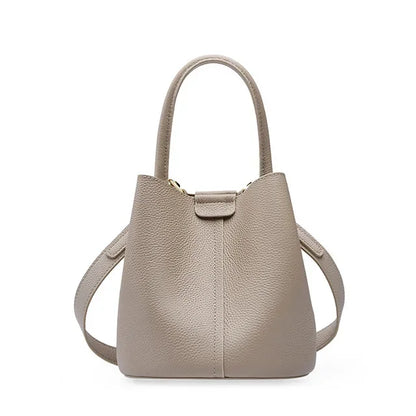 Head layer cowhide genuine leather new style women's crossbody senior designer feel handbag, bucket