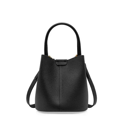 Head layer cowhide genuine leather new style women's crossbody senior designer feel handbag, bucket
