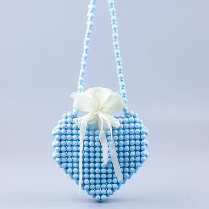Heart shapeparencyPearl woven Party Clutch Evening Bag Designer Chain Shoulder Bag Wedding Women Purses and Handbags Chic Purse