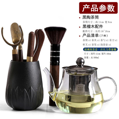 Heat Insulation Bamboo Tray, Tea Cup Pad, Tea Holder, Kungfu Accessories, Tea Ceremony, Six Gentlemen, Clip, Teaspoon
