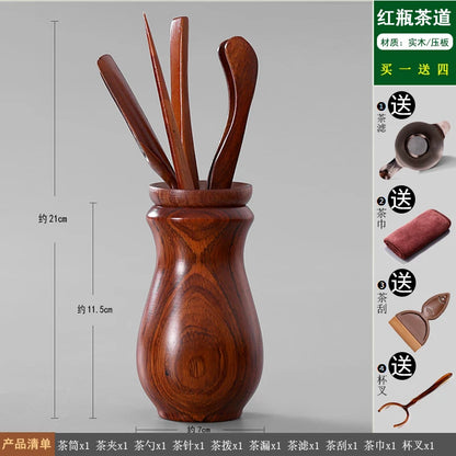 Heat Insulation Bamboo Tray, Tea Cup Pad, Tea Holder, Kungfu Accessories, Tea Ceremony, Six Gentlemen, Clip, Teaspoon