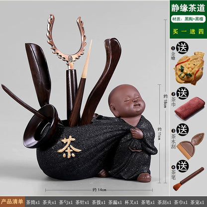 Heat Insulation Bamboo Tray, Tea Cup Pad, Tea Holder, Kungfu Accessories, Tea Ceremony, Six Gentlemen, Clip, Teaspoon