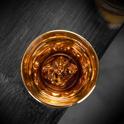 Heat Resistant Glass Cup Double Dragons Playing with Beads Kungfu Tea Set Lead Free Glass for Pu 'er Tea Business Gifts