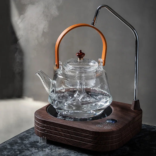 Heat-Resistant Glass Large Loop-Handled Teapot Teapot Tea Cooker Scented Tea Steam Teapot Kettle Black Tea Electric Ceramic St