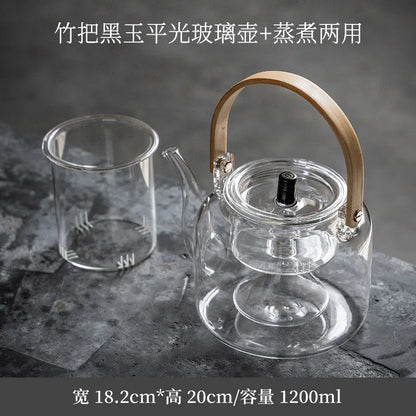 Heat-Resistant Glass Large Loop-Handled Teapot Teapot Tea Cooker Scented Tea Steam Teapot Kettle Black Tea Electric Ceramic St
