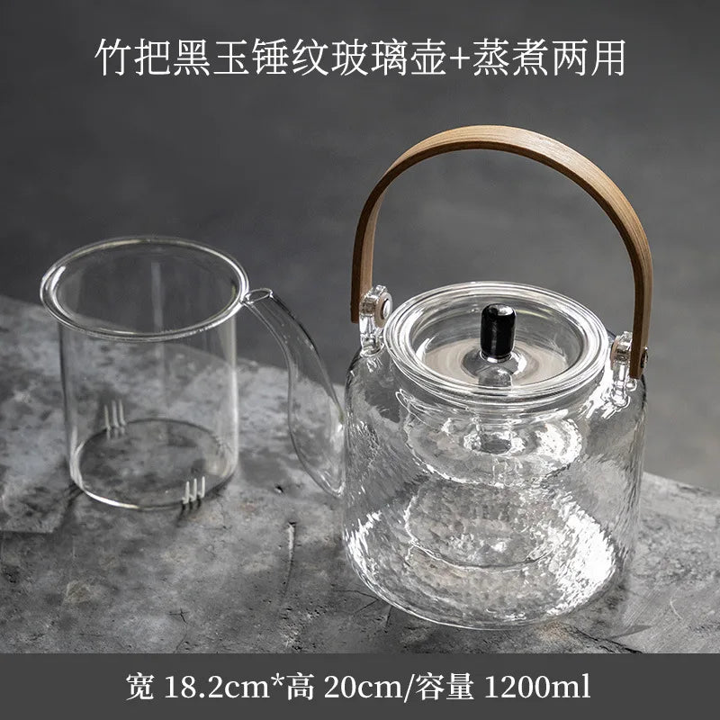 Heat-Resistant Glass Large Loop-Handled Teapot Teapot Tea Cooker Scented Tea Steam Teapot Kettle Black Tea Electric Ceramic St