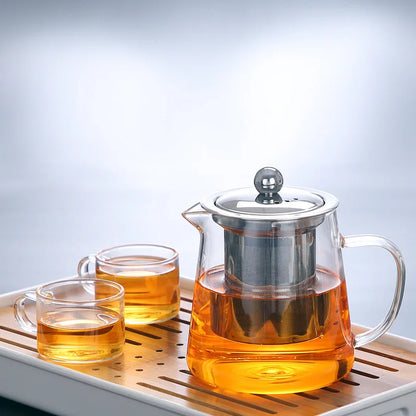 Heat Resistant Glass Teapot Chinese Kung Fu Tea Puer Tea Tea Set High Quality Convenient Coffee Glass Tea Pot