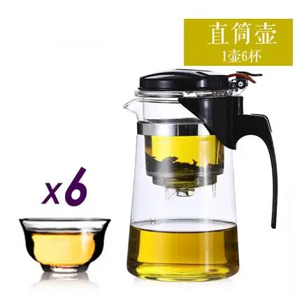 Heat Resistant Glass Teapot, Chinese Tea Set, Puer Kettle, Coffee Glass Maker, Convenient Office Tea Pot with Filter, Hot Sale