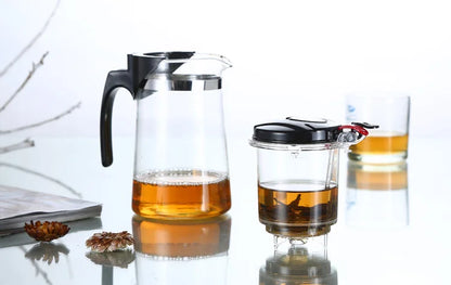 Heat Resistant Glass Teapot, Chinese Tea Set, Puer Kettle, Coffee Glass Maker, Convenient Office Tea Pot with Filter, Hot Sale
