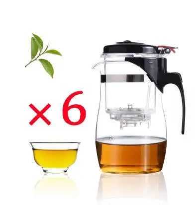 Heat Resistant Glass Teapot, Chinese Tea Set, Puer Kettle, Coffee Glass Maker, Convenient Office Tea Pot with Filter, Hot Sale