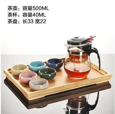 Heat Resistant Glass Teapot, Chinese Tea Set, Straight Kettle, Coffee Glass Maker, Portable Office Tea Pot with Filter, 500ml