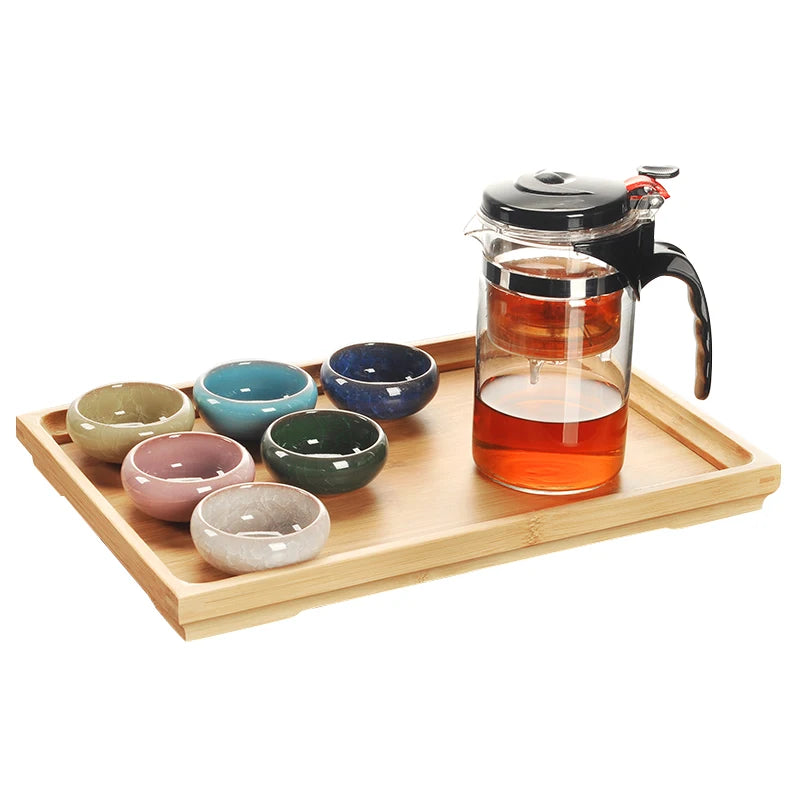 Heat Resistant Glass Teapot, Chinese Tea Set, Straight Kettle, Coffee Glass Maker, Portable Office Tea Pot with Filter, 500ml