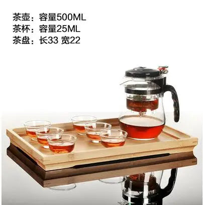 Heat Resistant Glass Teapot, Chinese Tea Set, Straight Kettle, Coffee Glass Maker, Portable Office Tea Pot with Filter, 500ml