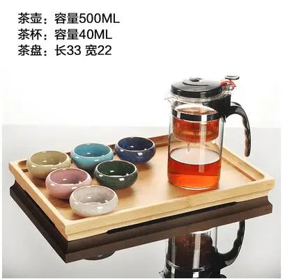 Heat Resistant Glass Teapot, Chinese Tea Set, Straight Kettle, Coffee Glass Maker, Portable Office Tea Pot with Filter, 500ml