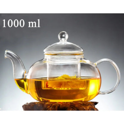 Heat Resistant Glass Teapot Clear Japaness Style Tea Pot with Infuser for Flower Chinese Puer Tea Portable Tea Kettle