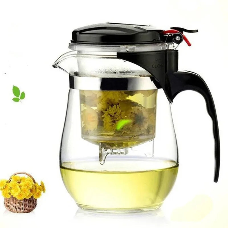 Heat Resistant Glass Teapot, Flower Tea Set, Puer Kettle, Convenient Office Teaset, Drinkware, Hot Sale