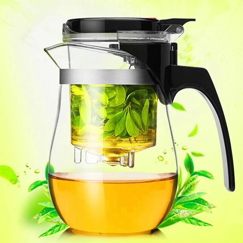 Heat Resistant Glass Teapot, Flower Tea Set, Puer Kettle, Convenient Office Teaset, Drinkware, Hot Sale