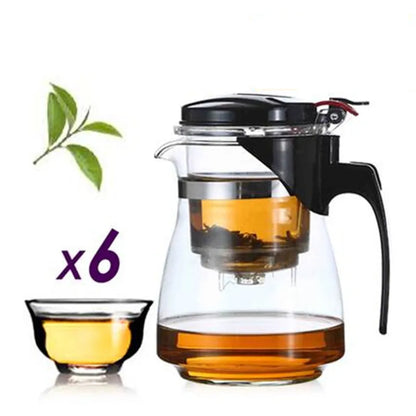 Heat Resistant Glass Teapot, Flower Tea Set, Puer Kettle, Convenient Office Teaset, Drinkware, Hot Sale