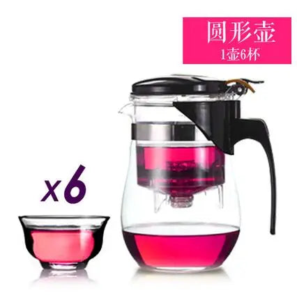 Heat Resistant Glass Teapot, Flower Tea Set, Puer Kettle, Convenient Office Teaset, Drinkware, Hot Sale