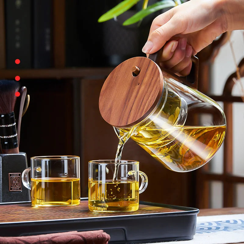 Heat Resistant Glass Teapot One-button Filtering Kettle Household Maker Convenient Heatable Filter Chinese Tea Set