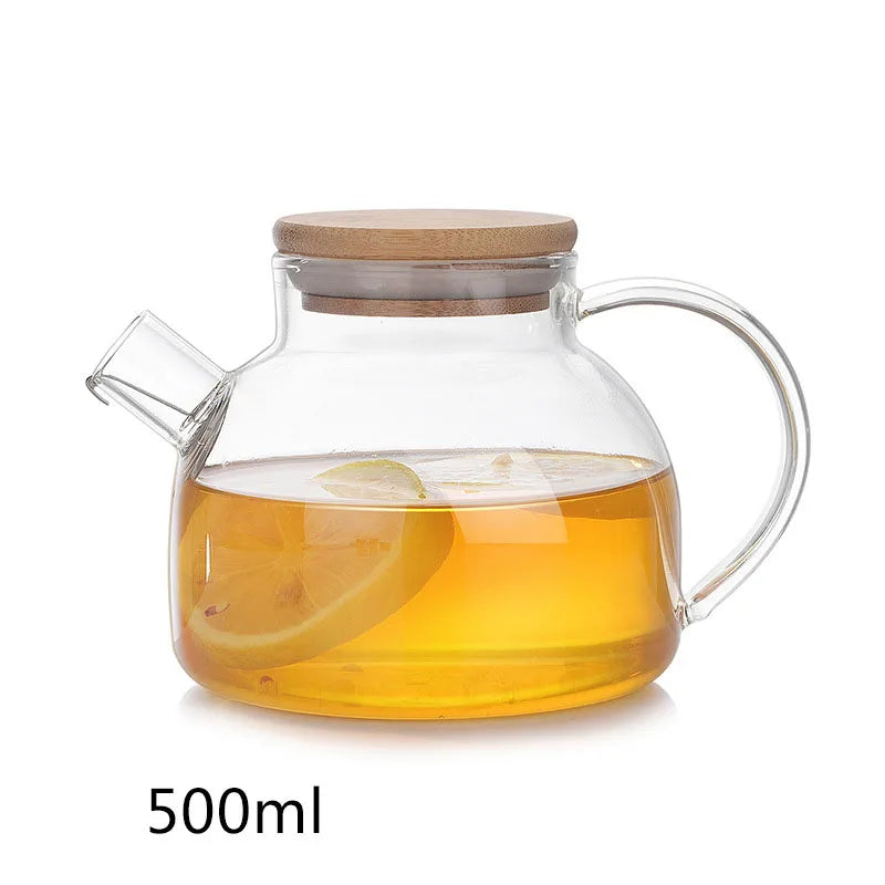 Heat Resistant Glass Teapot Puer Kettle Tea Infuser Kettle Coffee Cup Teawear Set High Borosilicate Thickening Heatable Pot