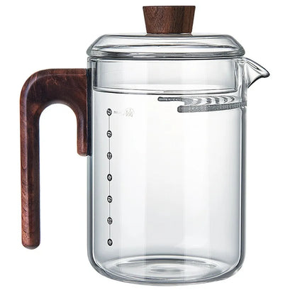 Heat - Resistant Green Tea Glass Teapot with Crescent Scented Tea Filter Wooden Hanle Brewing Tea Maker Glass Pot Teaware