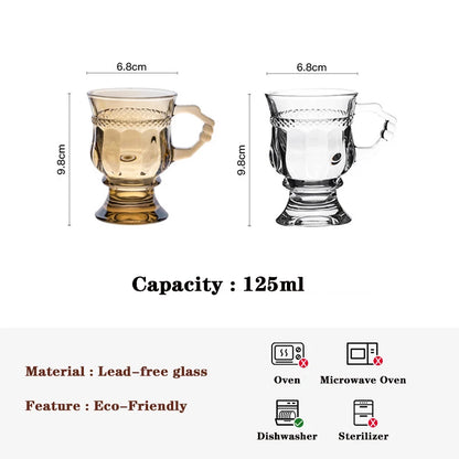 Heat Resistant Thick Glass Cup Luxurious European Style Teacup Coffee Cup Healthy Drink Mug Tea Mugs Free Shipping