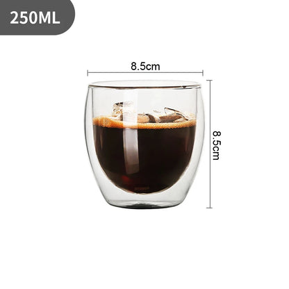 Heat-resistant Double Wall Glass Cup 80/250/350/450ml Beer Espresso Coffee Cup Set Handmade Beer Mug Tea glass Cups Drinkware