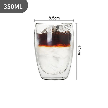 Heat-resistant Double Wall Glass Cup 80/250/350/450ml Beer Espresso Coffee Cup Set Handmade Beer Mug Tea glass Cups Drinkware