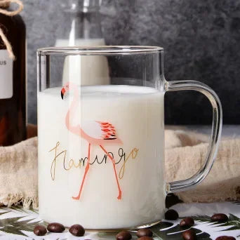 Heat-resistant Glass Breakfast Mug 400ml Coffee Mugs Free Shipping Drinking Glasses for Drinks Cup of Coffee Tea Drinkware Cups
