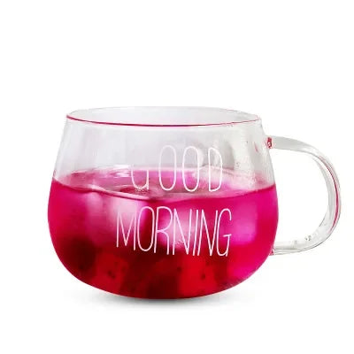 Heat-resistant Glass Breakfast Mug 400ml Coffee Mugs Free Shipping Drinking Glasses for Drinks Cup of Coffee Tea Drinkware Cups