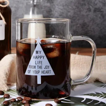 Heat-resistant Glass Breakfast Mug 400ml Coffee Mugs Free Shipping Drinking Glasses for Drinks Cup of Coffee Tea Drinkware Cups