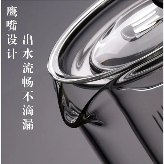 Heat-resistant Glass Filter Teapot, Health Pot Side Tea Set Maker, Big Capacity, High Borosilicate Glass, Hand Blown Flower, 540