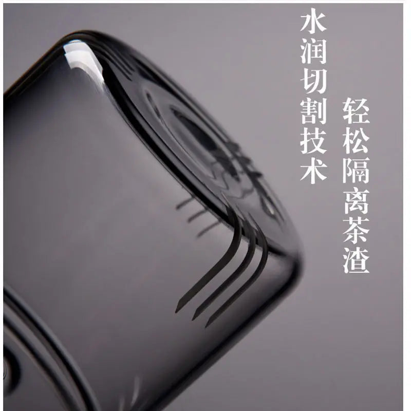 Heat-resistant Glass Filter Teapot, Health Pot Side Tea Set Maker, Big Capacity, High Borosilicate Glass, Hand Blown Flower, 540