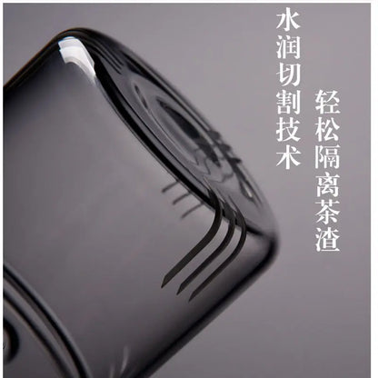 Heat-resistant Glass Filter Teapot, Health Pot Side Tea Set Maker, Big Capacity, High Borosilicate Glass, Hand Blown Flower, 540