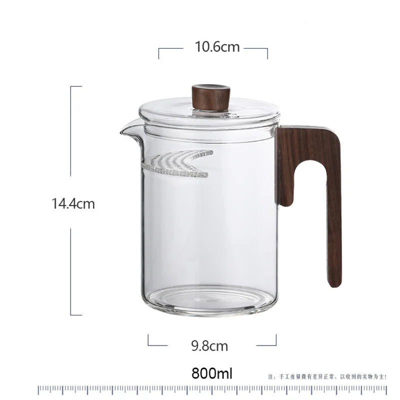 Heat - resistant Green Tea Glass Teapot With Crescent Scented Tea Filter Wooden Hanle Brewing Tea Maker Glass Pot Teaware